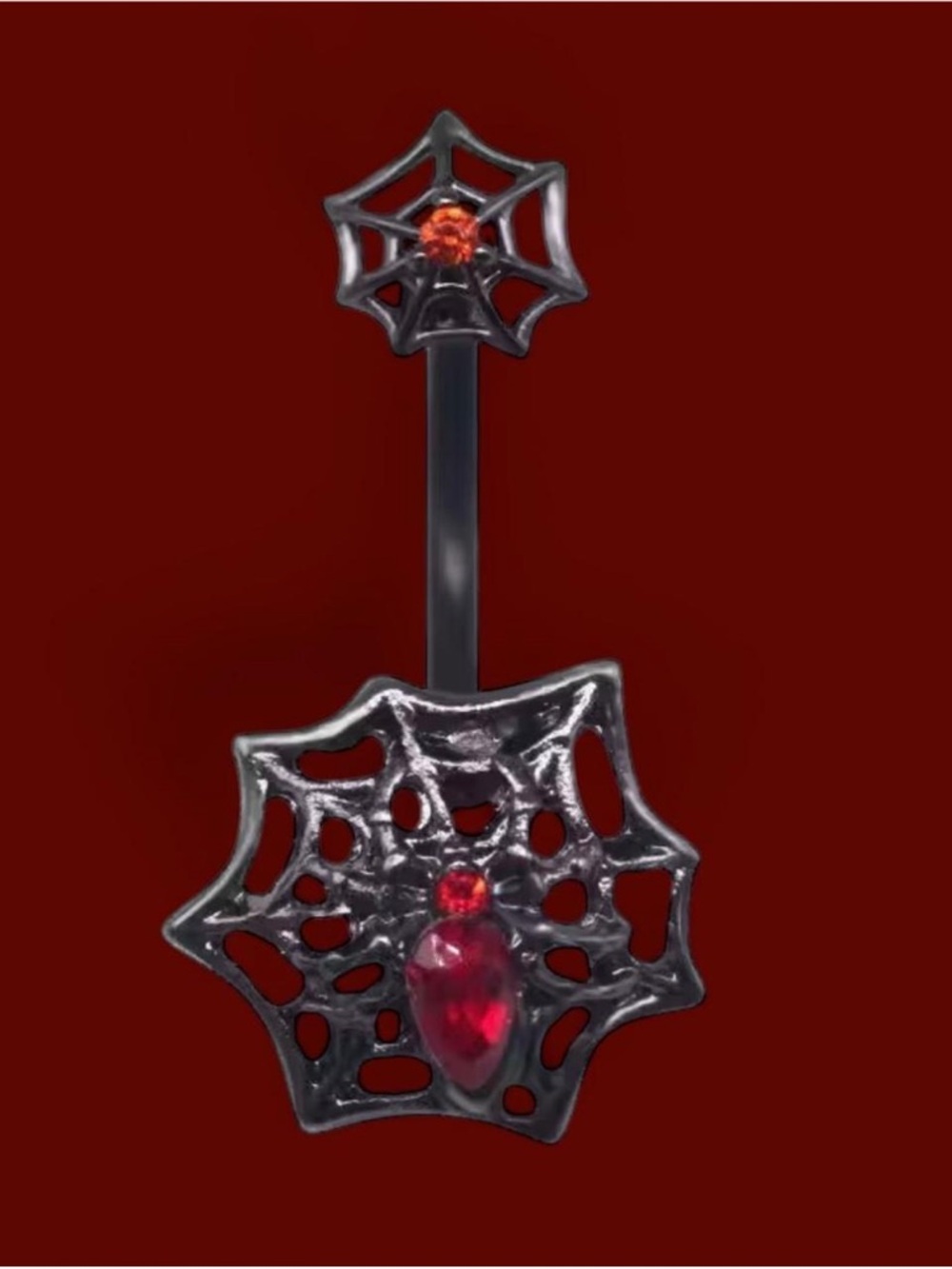 Belly Ring New Spiderweb Black Widow Body Jewelry Barbell